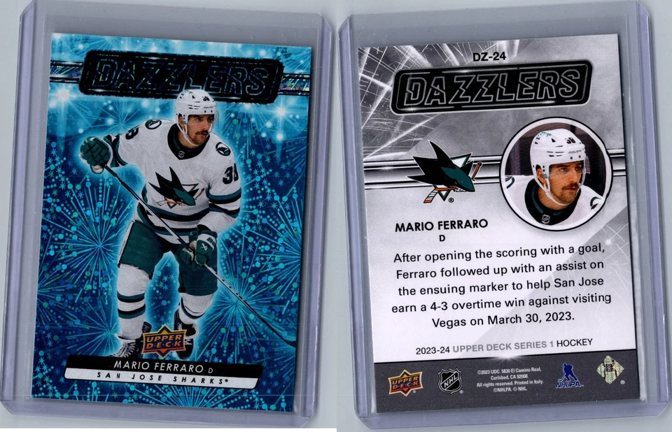2023-24 Upper Deck Series 1 Dazzlers Blue #DZ-24 Mario Ferraro - Image 1 of 1