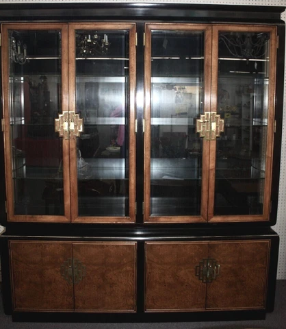 1975 Chin Hua Double Display Cabinet/Bookcase by Raymond Sobota for CENTURY Furn Cover