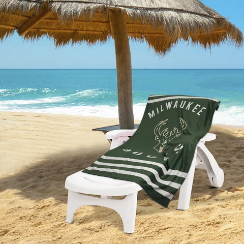 Northwest NBA Milwaukee Bucks "Stripes" Beach Towel, 30" x 60" Cover