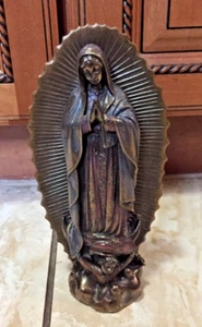 Vintage Our Lady of Guadalupe - Christianity - Cold Cast Bronze Resin 8.5" Decor - Picture 1 of 10
