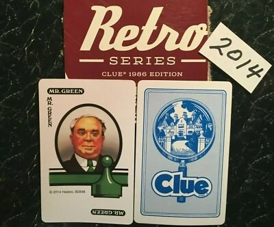 Clue  Retro Series  Mr. Green  SUSPECT CARD  2014   Game Replacement Card - Image 1 of 3