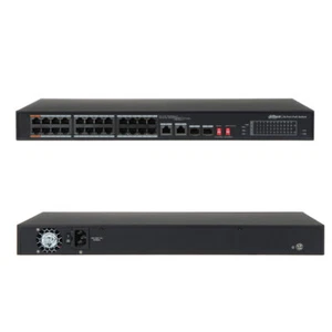 SWITCH POE 24 PORTE DAHUA RJ45 LAN ETHERNET + 2 UPLINK 10/100MBPS - Foto 1 di 5