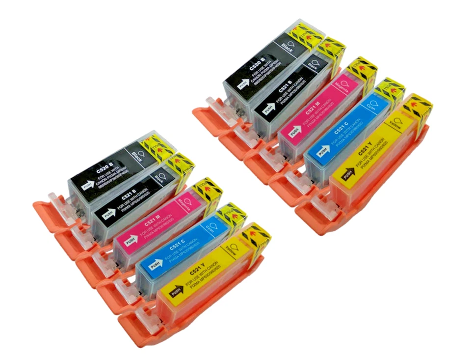 PGI-520 & CLI-521 10 Non-OEM Ink Cartridges Fits For Canon MP980 MP990 Printer - Image 1 of 1