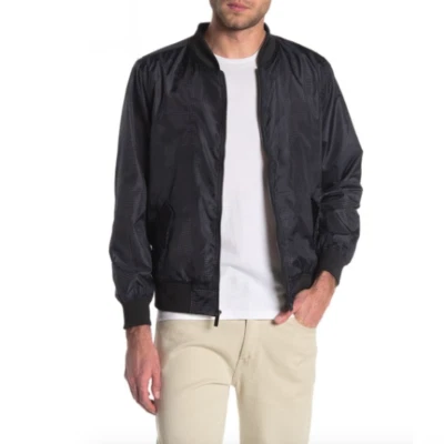 Sovereign Code Mens Size L Flight Bomber Perforated Mesh Black Jacket NWT - Image 1 of 4