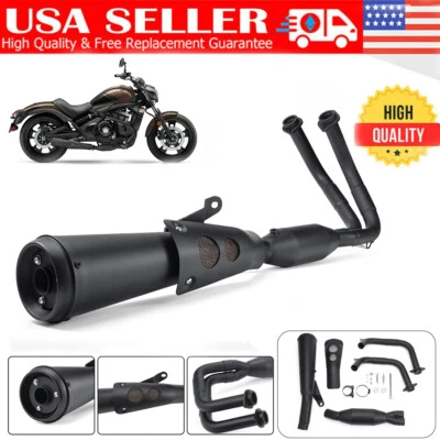 Full Exhaust System Muffer Header Pipe For Kawasaki Vulcan S 650 2015-2023 2024 — 第 1/4 张图片