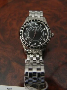 NEW Caravelle by Bulova 43L153 Women's Black & Clear Stones Round Analog Watch - Picture 1 of 7