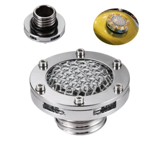 Motorcycle Mesh Fuel Oil Tank Gas Cap Cover Chrome for Harley Softail Sportster - Picture 1 of 11