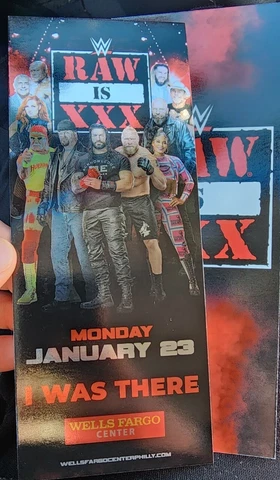 NEW! WWE Raw is XXX 30th Anniversary Collector I Was There Ticket Foil 1/23/23 Cover
