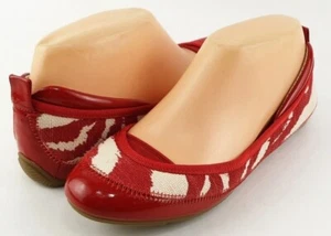 $145 VIA SPIGA BELOVED Red Zebra Designer Comfort Round Toe Ballet Flats 8.5 - Picture 1 of 4