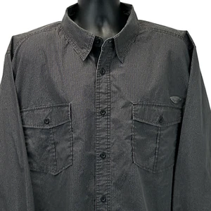 Harley Davidson Button Front Hemd Herren 3XL XXXL grau gestreift Biker Motorräder - Bild 1 von 6