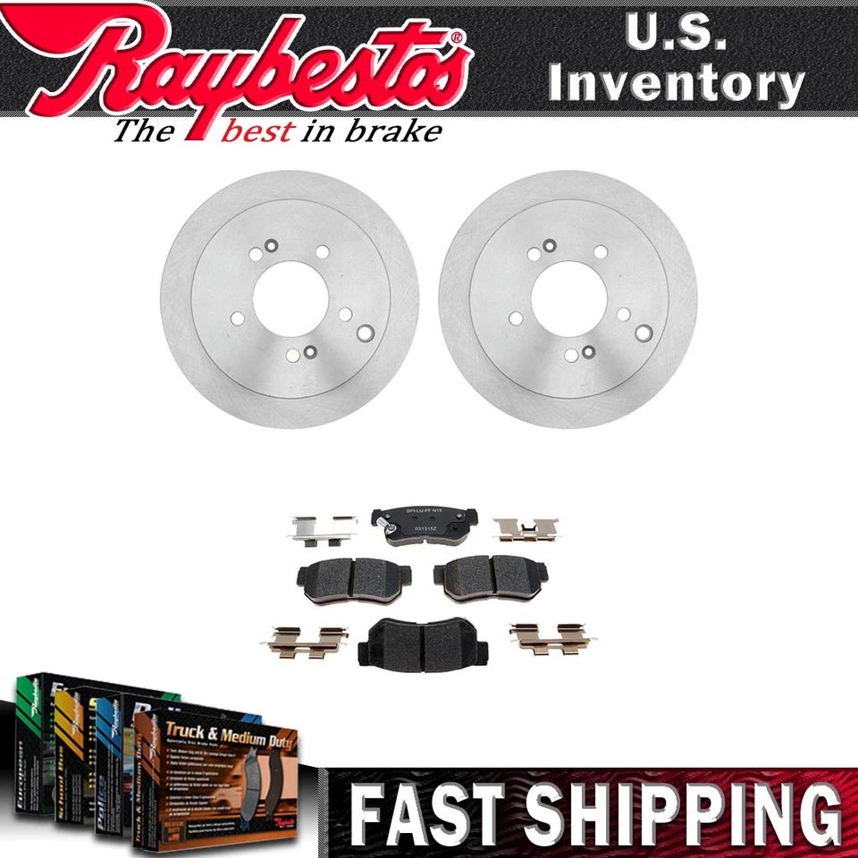 Kit trasero rotores de freno pastillas de freno de cerámica herrajes para Hyundai Santa Fe 2001-2006 Foto 1 de 4