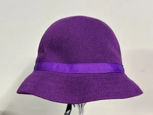 Kangol Purple Girls Bamboo Bell Cloche Bucket Kids L -6-10y NEW  - Picture 1 of 8