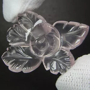 30.03Cts Excellent Natural Rose Quartz Flower Carving Collection Gem Ref VIDEO - Picture 1 of 5