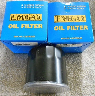 LOT OF 2 EMGO BLACK OIL FILTERS 82210 HONDA V45 MAGNA INTERCEPTOR KAW VULCAN - Изображение 1 из 3