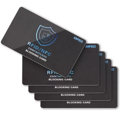 RFID Blocking Card – NFC Contactless Credit Debit Card Protector (5 Pack) - Image 1 of 4