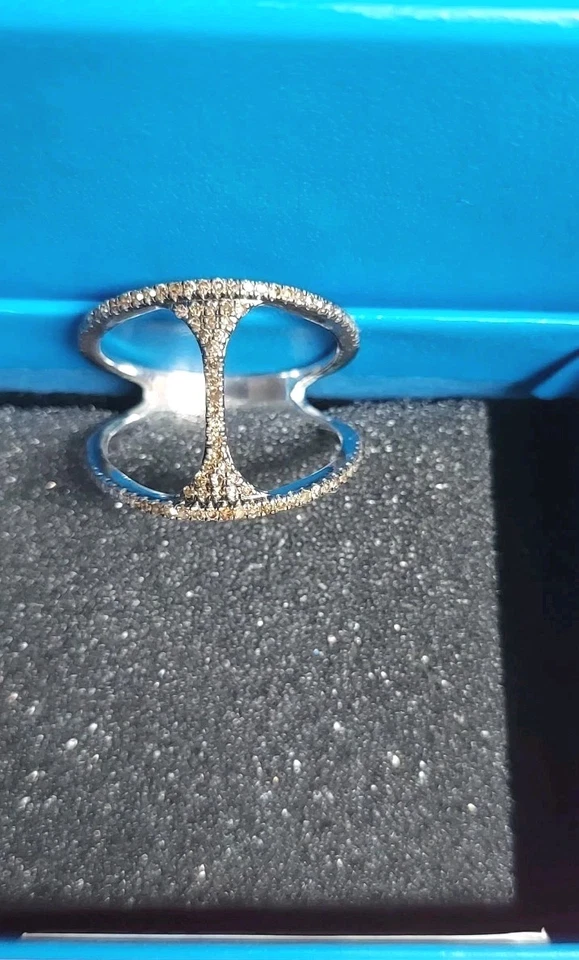 Anillo puente diamantes color 0,40 quilates rarezas champán/diamante talla 9 Foto 1 de 4
