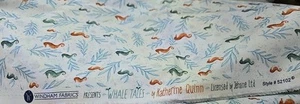 SEAHORSES FABRIC BTY TINY SEAHORSES WHALE TALES 52102 WINDHAM FABRICS QUINN - Picture 1 of 2