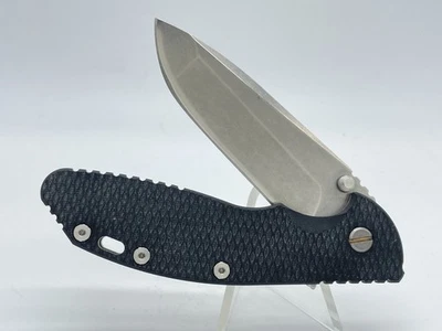 RARE Early RICK HINDERER XM-18 Black G10 Drop Point Frame Lock - Image 1 of 4