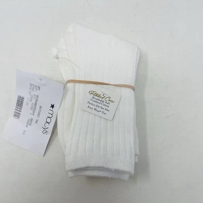 Paquete de 2 calcetines acanalados informales con punta dorada para mujer talla única en blanco 1807 Foto 1 de 4