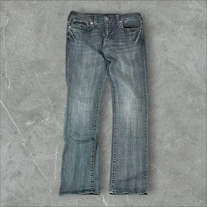 Pantalones de mezclilla True Religion para hombre 34x32 azules Ricky relajados rectos holgados bordados Y2K - Imagen 1 de 9