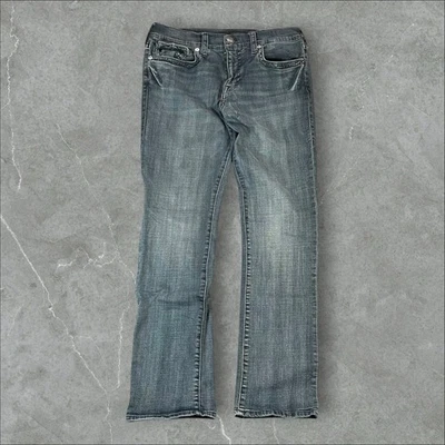 True Religion Jeans Mens 34x32 Blue Ricky Relaxed Straight Baggy Y2K Embroidered - Image 1 of 4