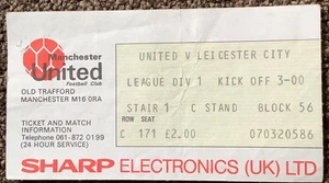 MANCHESTER UNITED V LEICESTER CITY 1985/86 Match Ticket - Picture 1 of 5
