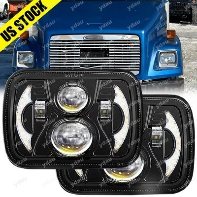 For Freightliner MT35 MT45 MT55 New Brightest 2PC 5x7" 7x6" LED Headlights HI/LO - Image 1 of 4