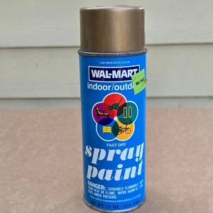 Vintage Wal-Mart Spray Paint Can Gold 20013 11oz 80s 90s Tested Works HTF Rare - Picture 1 of 20