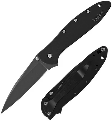 Kershaw Leek Assisted Folding Knife 3" 14C28N Steel Blade Black 410 Steel Handle - Image 1 of 4