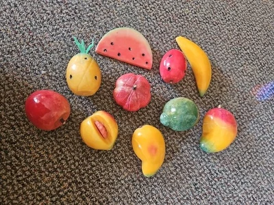 10 frutas de mármol de piedra de alabastro italiano vintage Foto 1 de 4