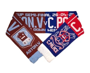 Crystal Palace v Aston Villa 2025 FA Cup Semi Final Match Scarf / Memorabilia - Picture 1 of 7