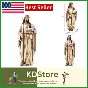 Estatua del Buen Pastor de 6,25" bellamente hecha a mano - Graciosa estatuilla religiosa - Imagen 1 de 4