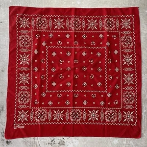 Vintage 1940s Fast Color Red Bandana Elephant Trunk Up Paisley Made in USA - Picture 1 of 4