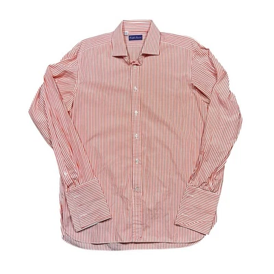 Ralph Lauren Purple Label Men's Shirt Button Up Orange White Striped Size 16 - Image 1 of 4