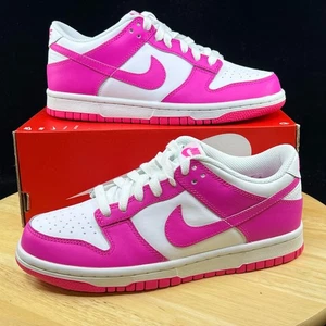 Nike Dunk Low (GS) White Pink Laser Fuchsia FB9109-102 Größe 7Y / Damen 8,5 - Bild 1 von 9