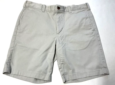 J. Shorts Crew masculino tamanho 34 branco ajuste clássico sarja de algodão costura interna 9” - Imagem 1 de 4