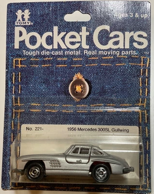 Tomy Pocket Cars 1956 escala 1/65 Mercedes 300SL ala de gaviota plata #221 Foto 1 de 3