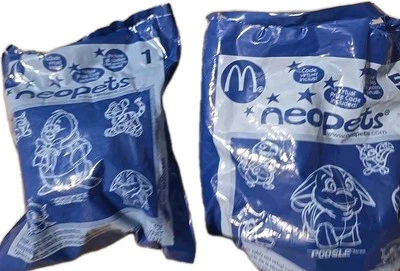 Lote de Pelúcia McDonalds Neopets #1 Bruce Selado, #5 Poogle Em Bolsa Aberta 2005 X2 Conjunto - Imagem 1 de 4