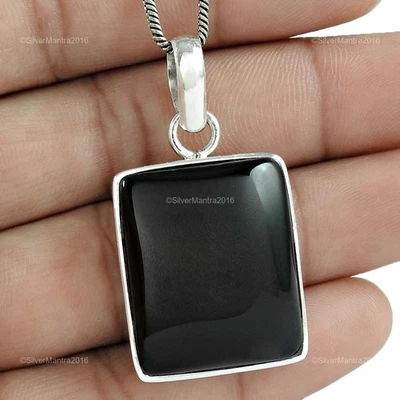 Onice Gemma Argento Sterling Massiccio Figlia Boho Handmade Nuovo Ciondolo Gioie - Immagine 1 di 4