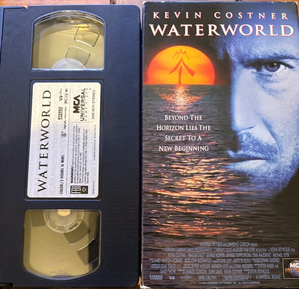 Waterworld (1995) VHS – Kevin Costner – MCA/Universal – Tested, Original Case - Image 1 of 1