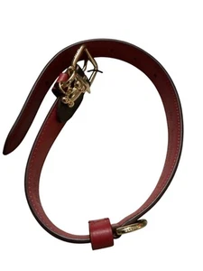 Coach Dog Collar Large Brown Black/Red Apple Canvas Leather NEW - Picture 1 of 4