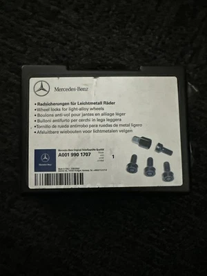 MERCEDES BENZ MB OEM A 0019901707 Wheel lug bolt Locks LONG version BLACK color - Image 1 of 3