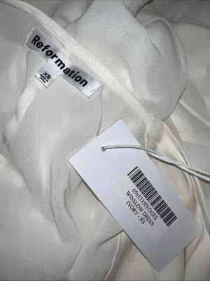 REFORMATION Winslow Wrap Maxi Dress Ivory White Belt Short Sleeves Small NWT - Image 1 of 4