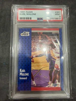 Fleer Karl Malone #201 1991 PSA 9 como nuevo Foto 1 de 2