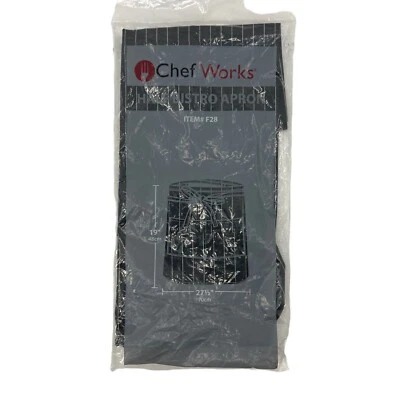 Delantal medio bistró Chef Works F28 adulto talla única negro a rayas blanco 19x27,5 Foto 1 de 4