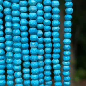 12 Zoll DORNRÖSCHEN TÜRKIS EDELSTEIN HANDGEFERTIGTE PERLEN RONDELL 4-5 MM - Bild 1 von 8