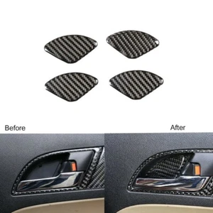 4Pcs Carbon Fiber Car Door Handle Bowl Trim Sticker For Honda CR-V CRV 2007-11 - Imagen 1 de 12