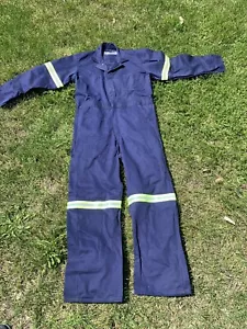 New Red Kap Enhanced Hi Visibility Action Back Coverall Size 52 Reg Snap Cotton - Picture 1 of 6