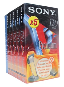 Lot 5 Video cassette Sony 120 Premium VHS pour magnétoscope (Réf#A-550) - Bild 1 von 4