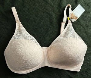 New BALI BREATHE Pink Lace Wirefree Bra Womens Size M Medium NWT Back Smoothing - Picture 1 of 4